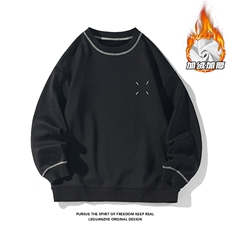 2023冬季新款港风白底大码加绒仿华棉卫衣M-5XHW23884-特P30，男装卫衣，电商A022