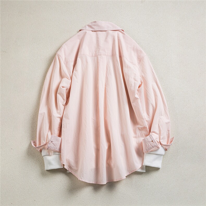 B413-1-DX6157韩系长袖衬衫外套女春夏新款设计感宽松情侣内搭衣,男装衬衫,电商B413-1