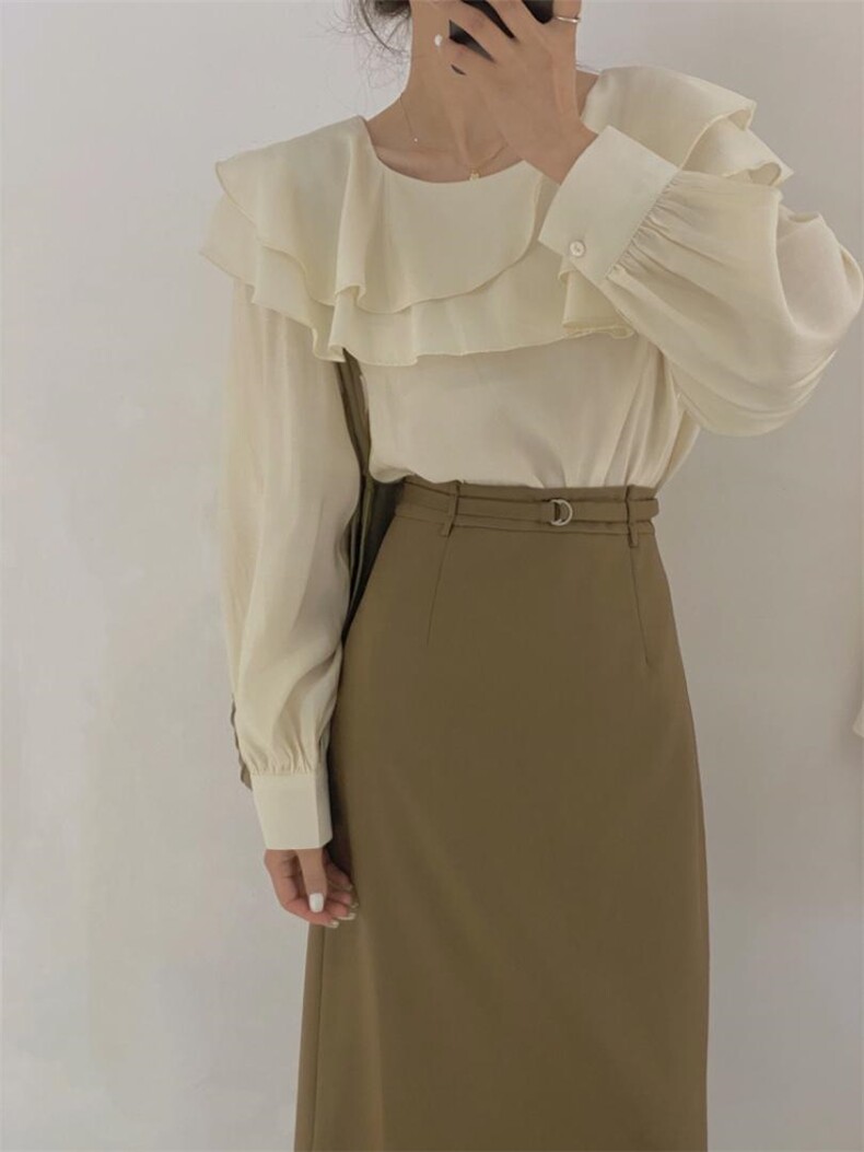 荷叶边小衫，其它，驿谷