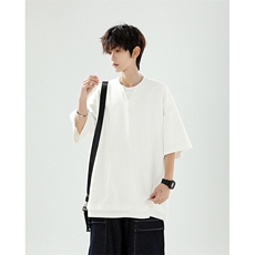 8XL-M特大码短袖男假两件五分袖高品质空气层宽松上衣DX321P35，男装T恤，电商D206-1