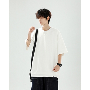 8XL-M 特大码短袖男假两件五分袖高品质空气层宽松上衣DX321P35图片