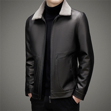V3170钱塘2020-3新款时尚休闲冬季厚款中年男士皮衣夹克外套P215，男装皮衣，钱塘207-3