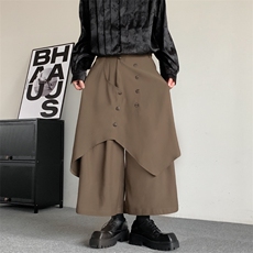 暗黑纽扣日系叠层山本耀司不规则无性别叠穿西裤男女宽松裙裤，男装西裤，星座909-2（原星座717-2）
