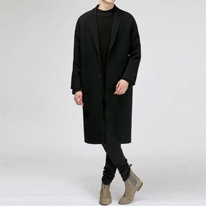 冬装加棉加厚男士中长款毛呢大衣简约青年休闲外套314A-FK26-P75图片