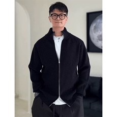 拉链针织开衫外套秋冬季风春外穿立领慵懒高领毛衣男士ZZS130p55，男装针织衫/毛衣，电商D256-1(原A064-1)