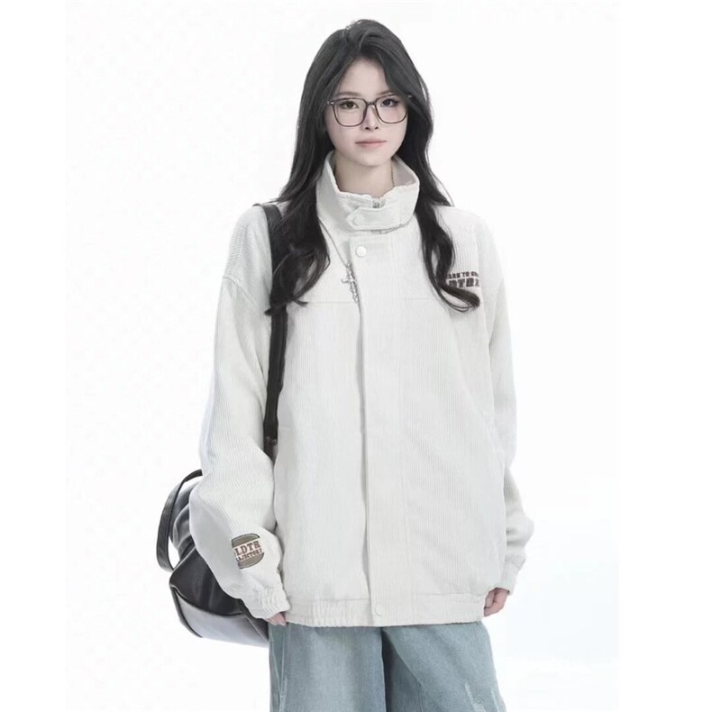 2026秋季新款工装灯芯绒夹克男女宽松百搭休闲运动外套W6626-P83，男装夹克，星座412-3