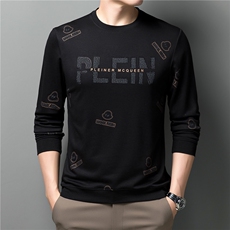 男装长袖t恤男中年秋冬新款爸爸装圆领休闲打底衫ZL01622-P65，男装T恤，电商B212（原钱塘6029）