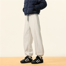 2025冬季新款加绒加厚中缝束脚卫裤休闲裤B315-K23495-P65控78，男装休闲裤，电商B315