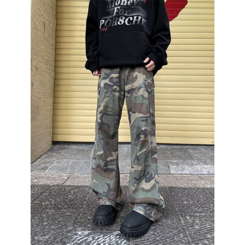 迷彩休闲裤男女韩版潮流高街帅百搭2024秋冬ins宽松长裤K5857-P55,男装休闲裤,星座412-3