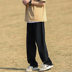 wassuphappy黑色牛仔裤男春秋季美式复古直筒裤夏款休闲运动裤子，男装休闲裤，电商A310