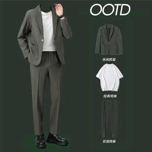 F560P130小西装男外套INS高级感潮流韩版宽松西服套装图片