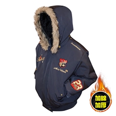 现货高品质美式高街重磅刺绣座山雕大毛毛领棉衣男女加厚棉服外套，男装棉衣，电商A443