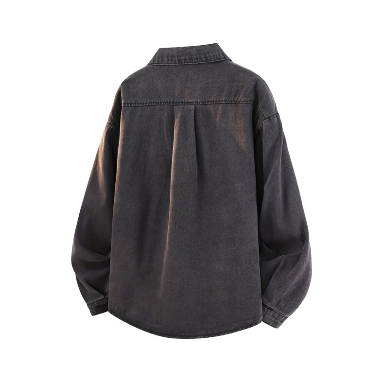 8XL-M特大码牛仔衬衫宽松浅蓝色牛仔外套男休闲衬衫CS502P68控88,男装工装外套,电商D206-1