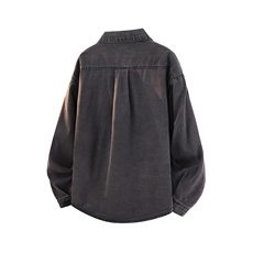 8XL-M特大码牛仔衬衫宽松浅蓝色牛仔外套男休闲衬衫CS502P68控88，男装工装外套，电商D206-1