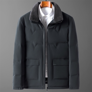 爸爸冬装外套男新款加厚保暖羽绒服中老年人宽松男装Q72166-P285图片