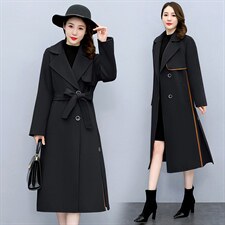 2024年冬季新款双面羊绒手工缝制气质时尚长款羊毛呢外套，女装双面呢，妙形