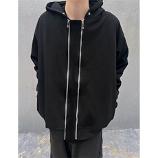 B221美式ins高街双拉链宽松开衫卫衣连帽外套SY2319-P95控128，男装卫衣，电商B221