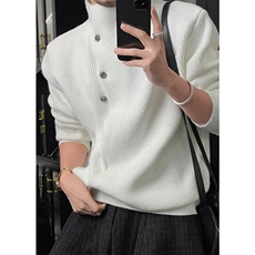 秋冬季高领毛衣男款设计高级感潮牌衣服痞帅风内搭打底衫MGT51，男装T恤，星座1116A（原606A-3）
