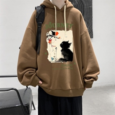 连帽卫衣男大码胖子帽衫大号运动服WY2433-P35，男装卫衣，电商A040