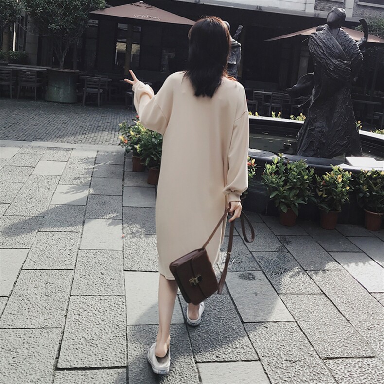 现货8511B-W252021春秋季新款中长款卫衣女,女装连衣裙,惟卡贝娜
