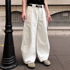 阔腿牛仔裤男款夏季美式潮牌直筒裤高街显瘦裤子NZ9020，男装牛仔裤，星座516A