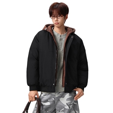 新款冬季大码羽绒棉服棉袄连帽假两件韩版宽松外套A436-2583-P95，男装棉衣，电商A436