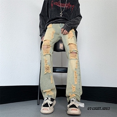 2026夏季美式高街破洞小众牛仔裤货号K725P55，男装牛仔裤，电商A063