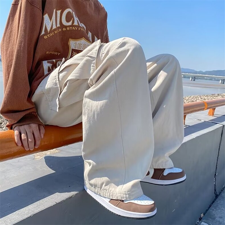 工装裤男韩版潮流大口袋帅气2023春秋季新款ins宽松长裤K2958-P53,男装休闲裤,星座412