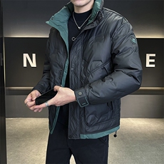 韩版潮牌帅气白鸭绒修身短款立领羽绒服外套Y9821P150，男装羽绒服，星座914