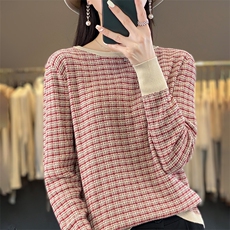 时尚百搭短款圆领针织衫秋季新款休闲宽松毛衣显瘦舒适女装上衣，女装针织衫/毛衣，凝珊羊绒