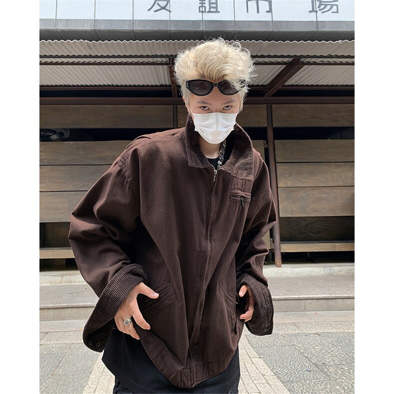 日系复古拼接领工装外套街头百搭cityboy学生夹克男女JK85466-p75,男装夹克,星座1008