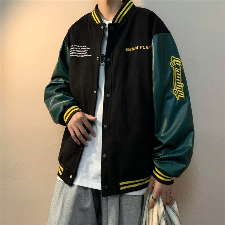 双层全刺绣麂皮绒美式复古棒球服男夹克情侣高街hiphop外套潮JK85,男装夹克,星座310B-1