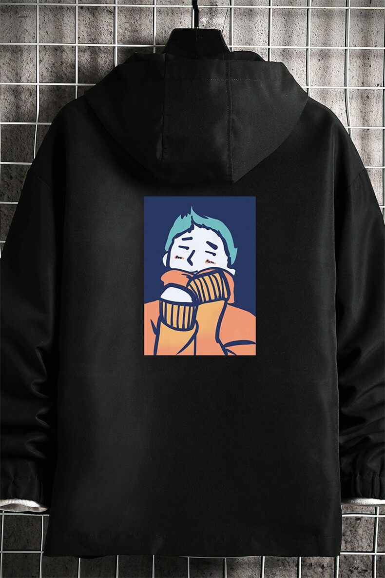 JK65042-P45连帽夹克男大码胖子棒球服上衣外套网格挂拍,男装夹克,电商A040A