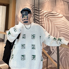 港风设计感毛衣男秋冬新款ins潮牌破坏感针织衫宽松外套HY781-P45，男装针织衫/毛衣，星座1008