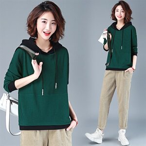 时尚潮流舒适长袖卫衣/绒衫2021年秋季休闲连帽套头,女装卫衣/绒衫,简韵佳