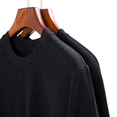 C605男士青年2023秋冬双面澳绒t恤圆领休闲纯色修身体恤打底衫P63，男装T恤，电商B360