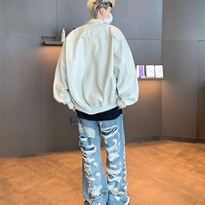 小众机车复古立领设计皮衣夹克男女短款pu皮外套百搭潮Y172/P74，男装夹克，星座506