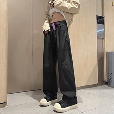 K115-P48弯刀裤秋季宽松男女同款美式工装直筒裤（有做加绒），男装工装外套，星座109