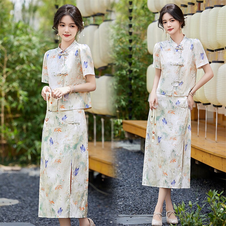 超火网红爆款独特设计感女装时尚套装新中式盘扣套裙夏季新款时尚,女装套装/套裙,罗得堡