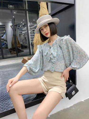 【现货】春夏新款花边蝴蝶结衬衫淑女风，女装衬衫，笑思源