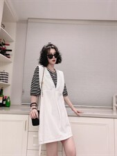 假二件套连衣裙ＭL，女装连衣裙，可纳奇