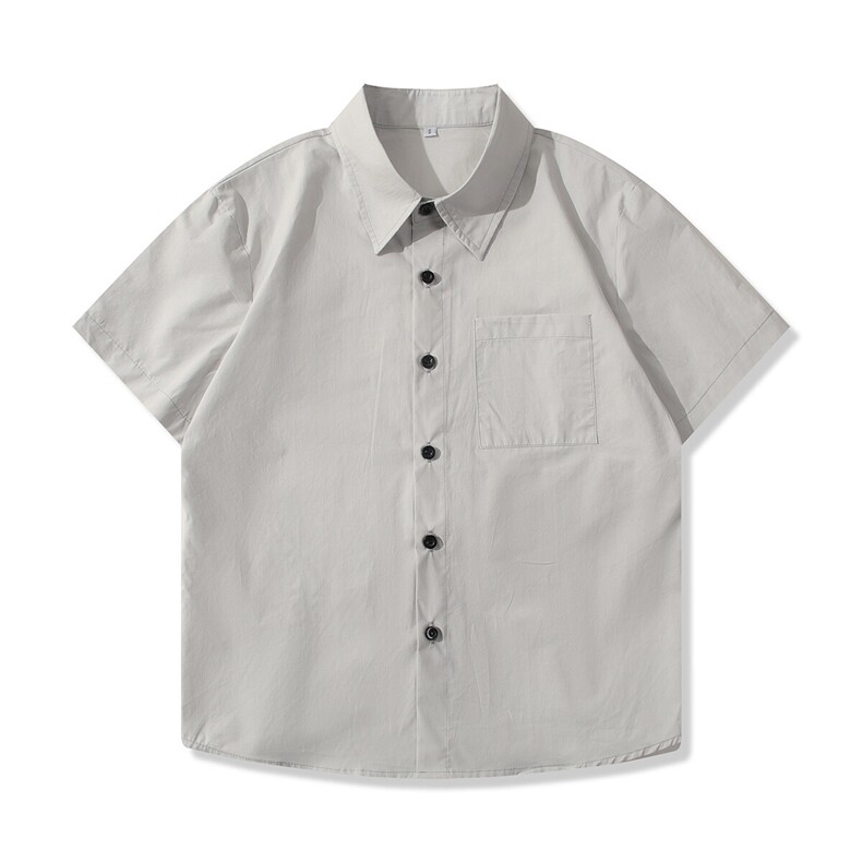 B413-1-CS389夏季纽扣短款短袖衬衫通勤时尚休闲韩版女士衬衣服,男装T恤,电商B413-1
