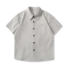 B413-1-CS389夏季纽扣短款短袖衬衫通勤时尚休闲韩版女士衬衣服，男装T恤，电商B413-1