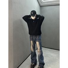 美式高街vibe重工艺做旧水洗hiphop喇叭牛仔裤货号K2406P60，男装牛仔裤，电商A063
