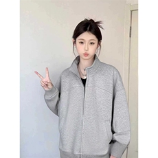 抖音得物品质26春装美式高街重磅结构纹理立领卫衣夹克外套XS105，男装夹克，电商A486