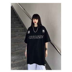 美式高街重磅短袖t恤女夏季潮牌2025新款设计感小众复古欧美上衣图片