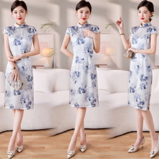 奈绪桑蚕丝旗袍女夏季2025新款日常可穿修身显瘦高端优雅新中式，女装汉服/婚纱/旗袍/礼服，媚琳依坊