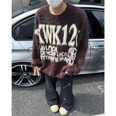 B358P58秋冬男装休闲毛衣慵懒风宽松打底衫衫男装，男装T恤，星座512-6