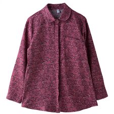 时尚都市修身显瘦气质个性2024年秋款印花长袖衬衫排多扣休闲潮流，女装衬衫，风姿绰