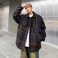夹克宽松编制布复合外套白色黑色M~XXLW9304，男装夹克，星座1116A-1（原606A）